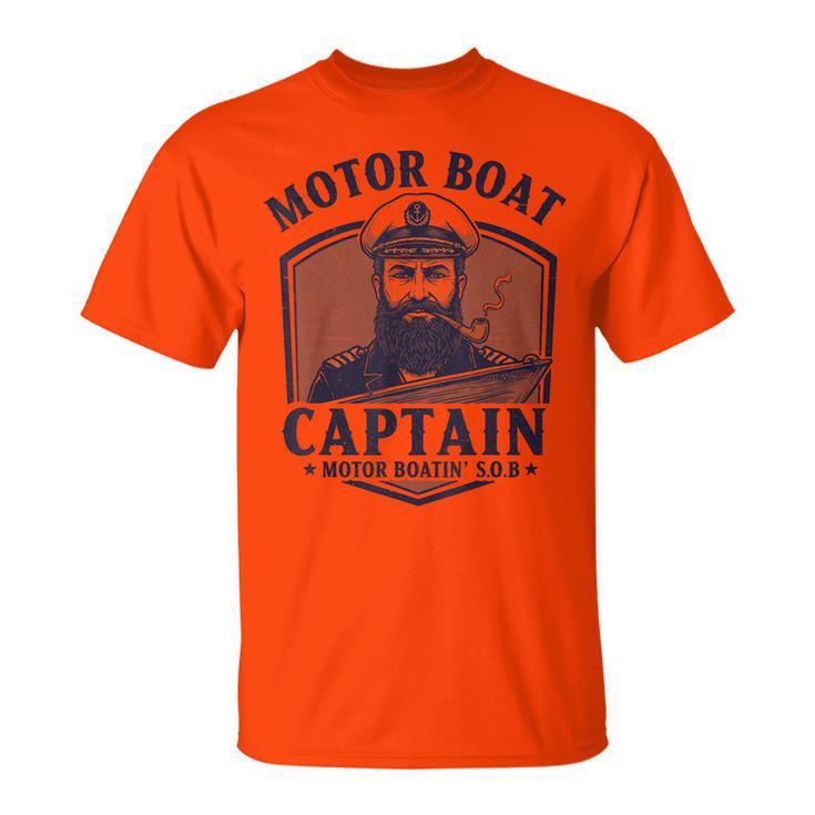 Motor Boat Captain Pontoon Boating Motor Boatin Lake T-Shirt