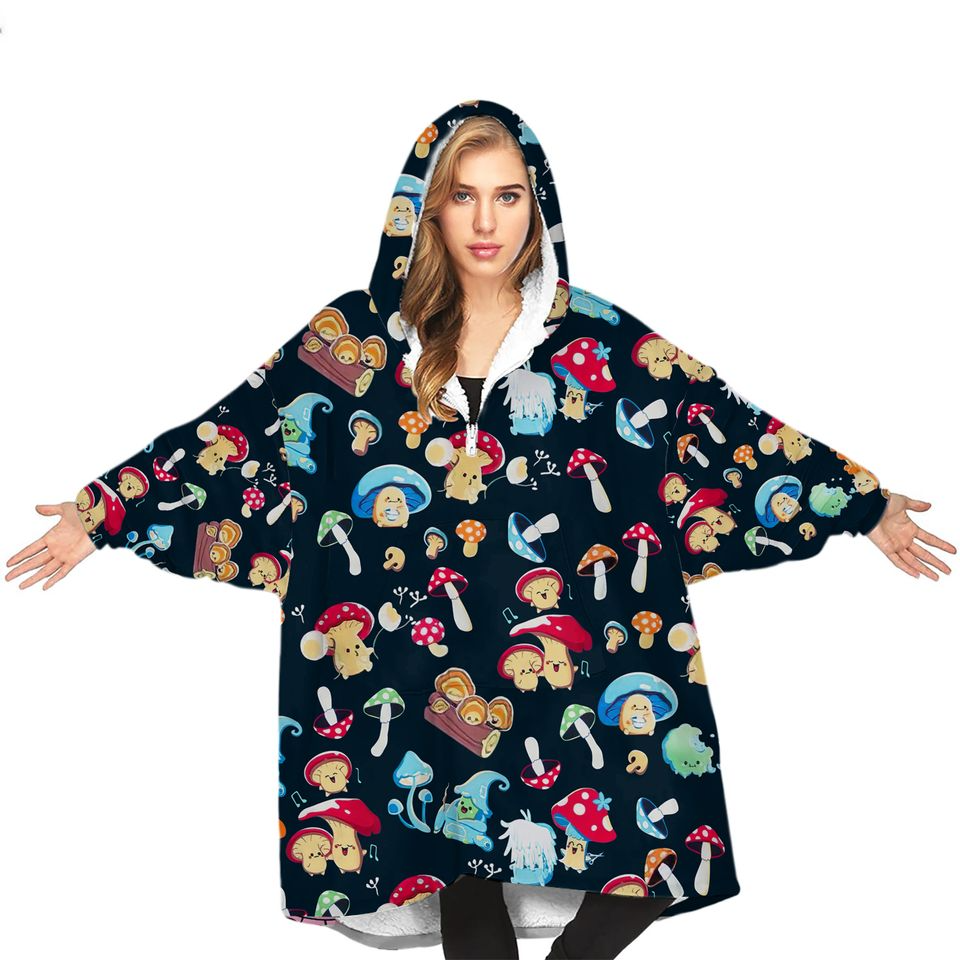 Mushroom Cute Blanket Hoodie