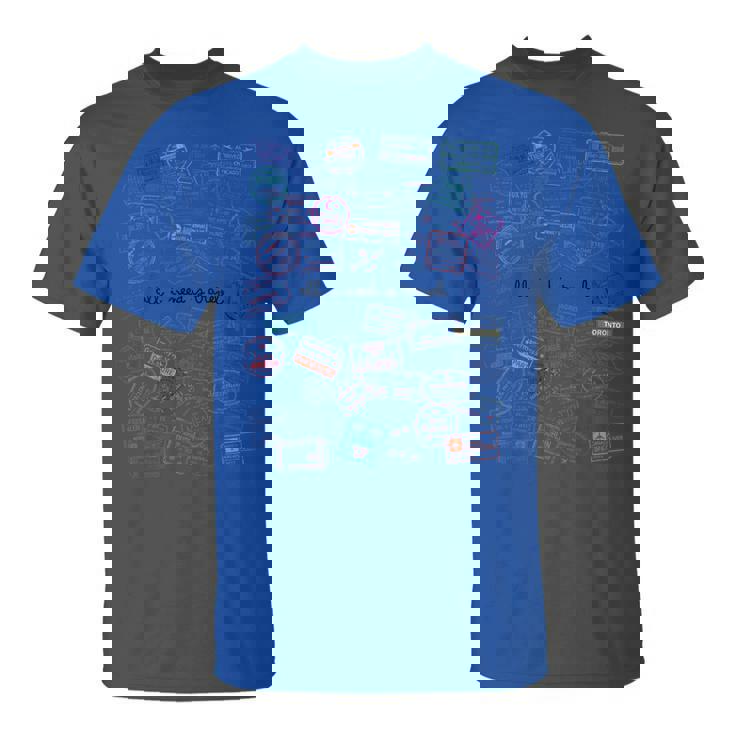 All I Need Is Travel Passport World Stamps Travel Airplane T-Shirt