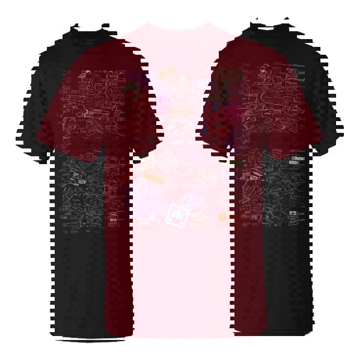 All I Need Is Travel Passport World Stamps Travel Airplane T-Shirt