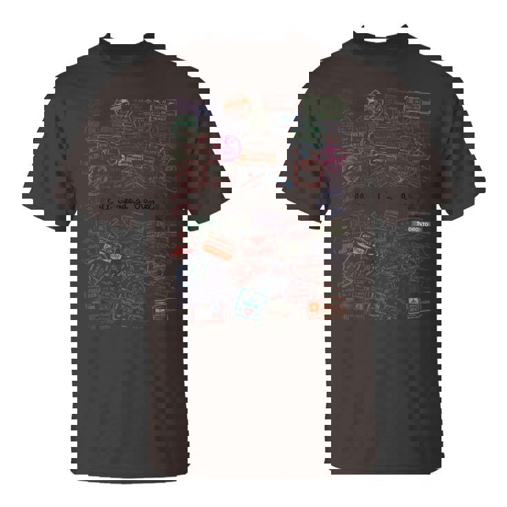 All I Need Is Travel Passport World Stamps Travel Airplane T-Shirt