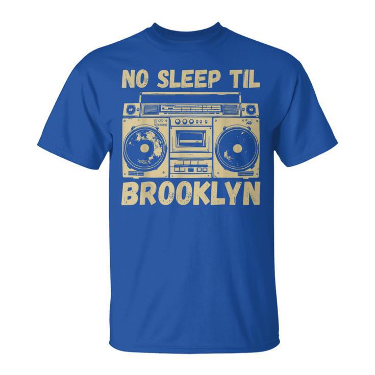 No Sleep Til Brooklyn Retro Boombox Vintage Music T-Shirt