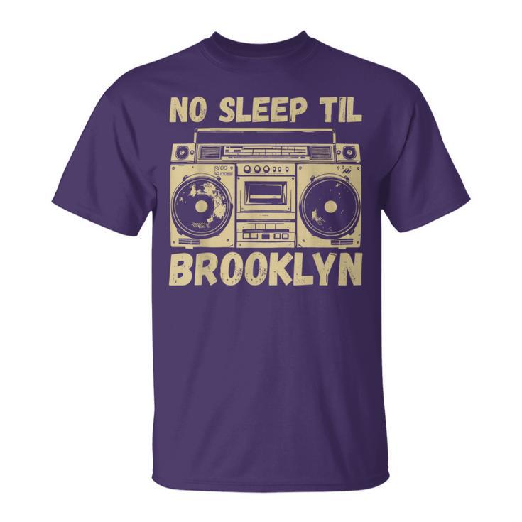 No Sleep Til Brooklyn Retro Boombox Vintage Music T-Shirt