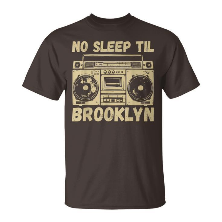No Sleep Til Brooklyn Retro Boombox Vintage Music T-Shirt