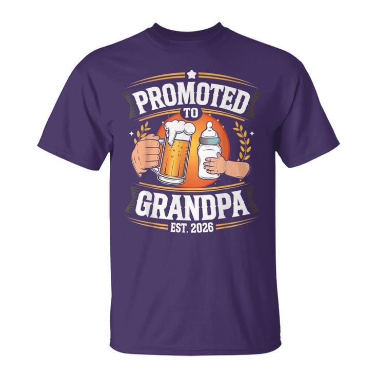 Promoted To Grandpa Est 2026 Beer Baby Bottle Mens T-Shirt