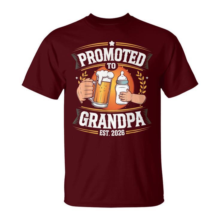 Promoted To Grandpa Est 2026 Beer Baby Bottle Mens T-Shirt