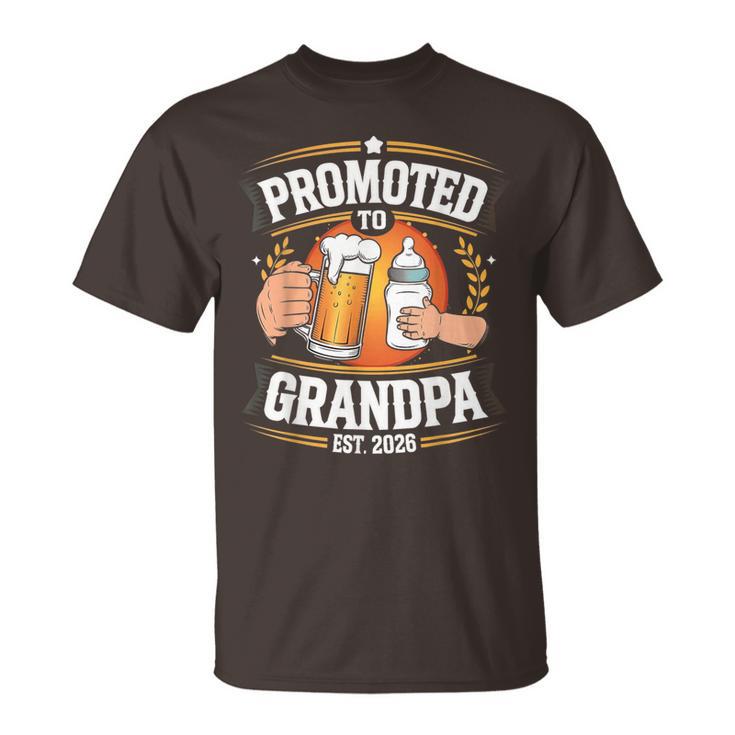 Promoted To Grandpa Est 2026 Beer Baby Bottle Mens T-Shirt