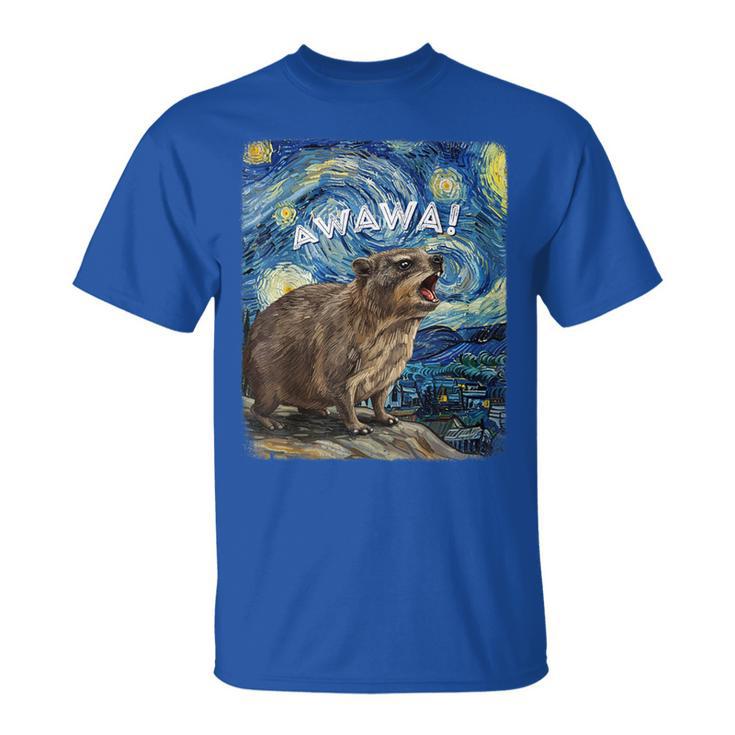 Rock Hyrax Awawa Groundhog Starry Night Van Gogh T-Shirt