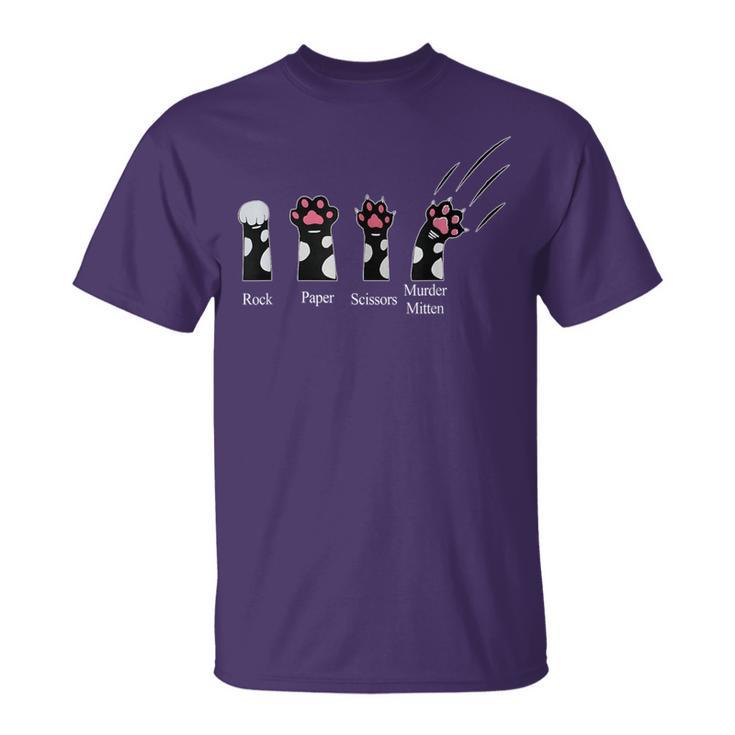Rock Paper Scissors Murder Mittens Cute Cats Saying T-Shirt