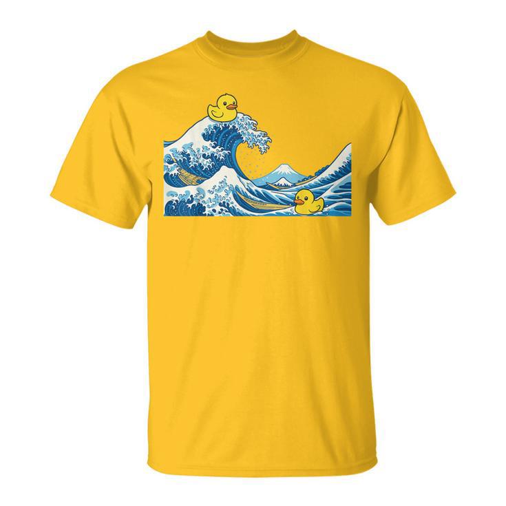 Rubber Duck Surfing Japanese Wave T-Shirt