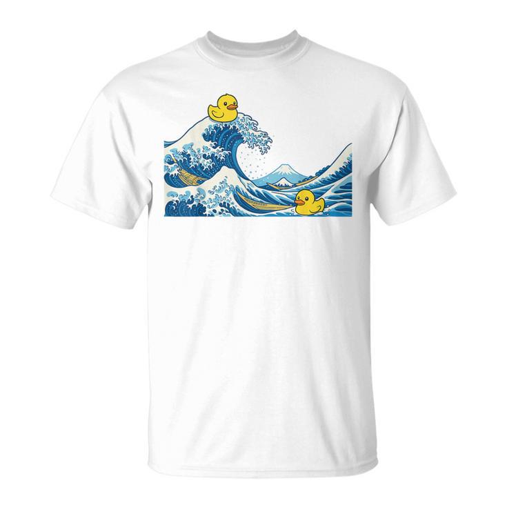 Rubber Duck Surfing Japanese Wave T-Shirt