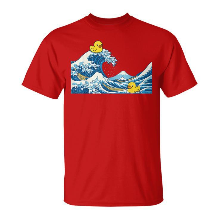 Rubber Duck Surfing Japanese Wave T-Shirt