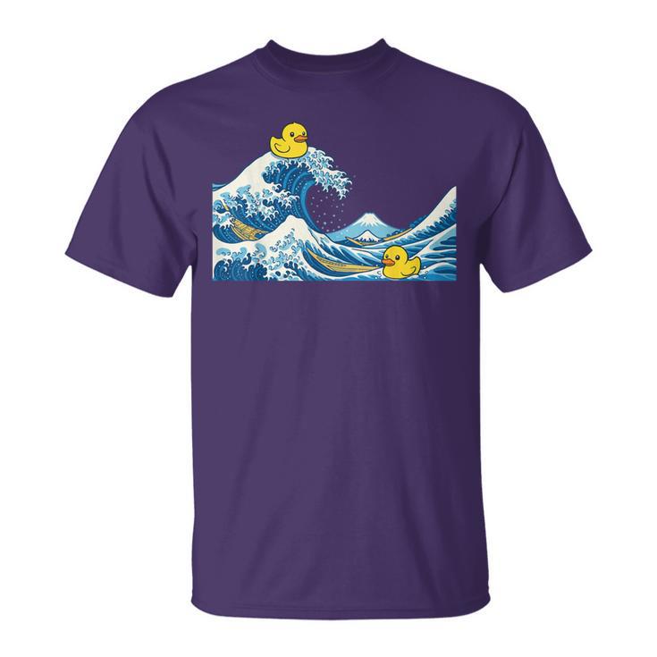 Rubber Duck Surfing Japanese Wave T-Shirt