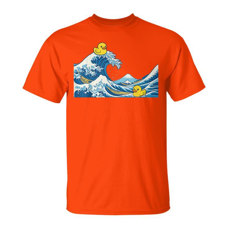 Rubber Duck Surfing Japanese Wave T-Shirt
