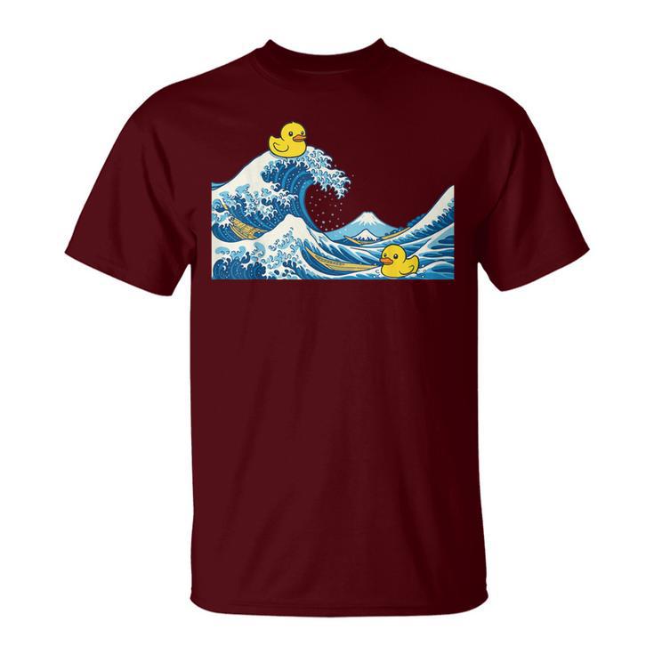 Rubber Duck Surfing Japanese Wave T-Shirt