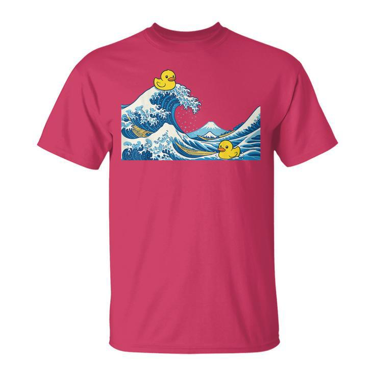 Rubber Duck Surfing Japanese Wave T-Shirt