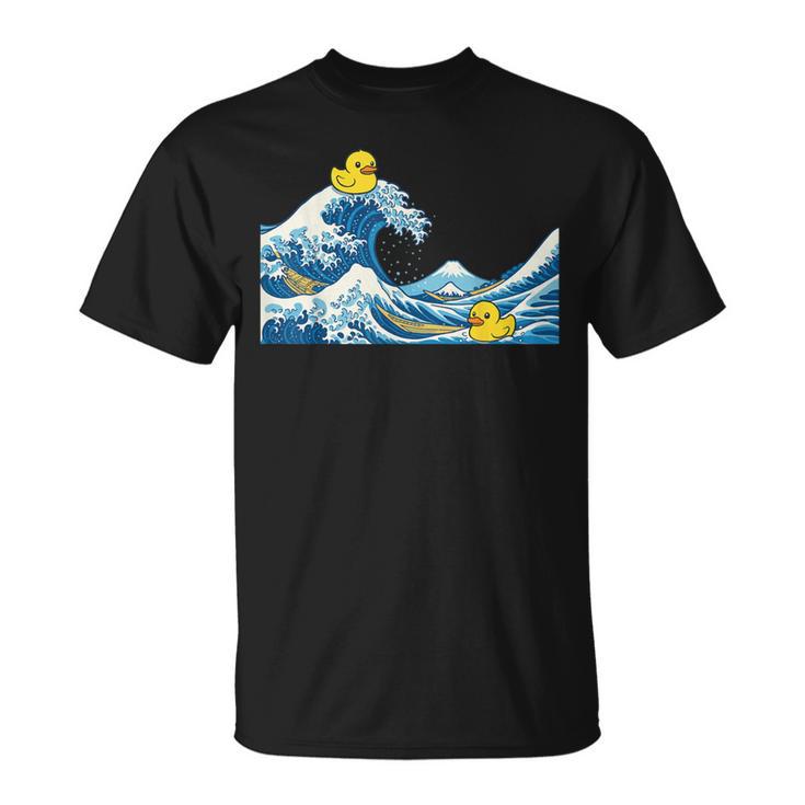 Rubber Duck Surfing Japanese Wave T-Shirt