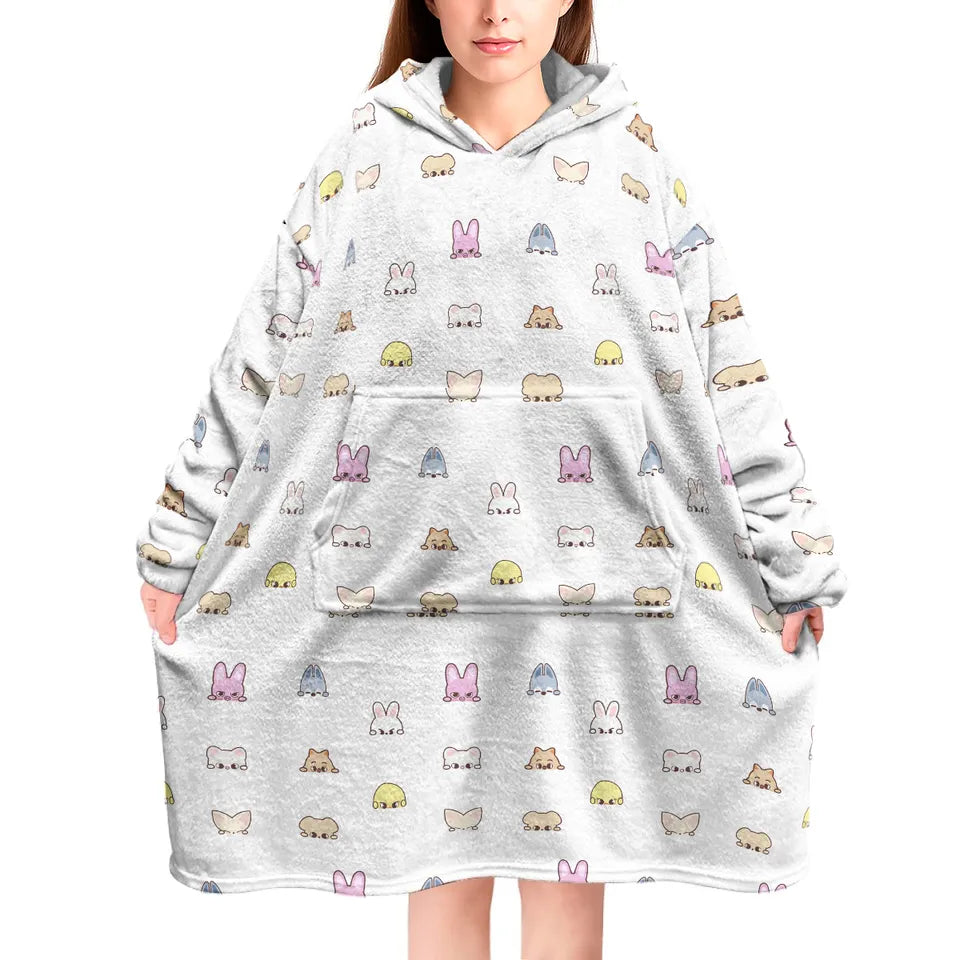 Skzoo Character Blanket Hoodie - Perfect for Stays, Stray Kids Fans