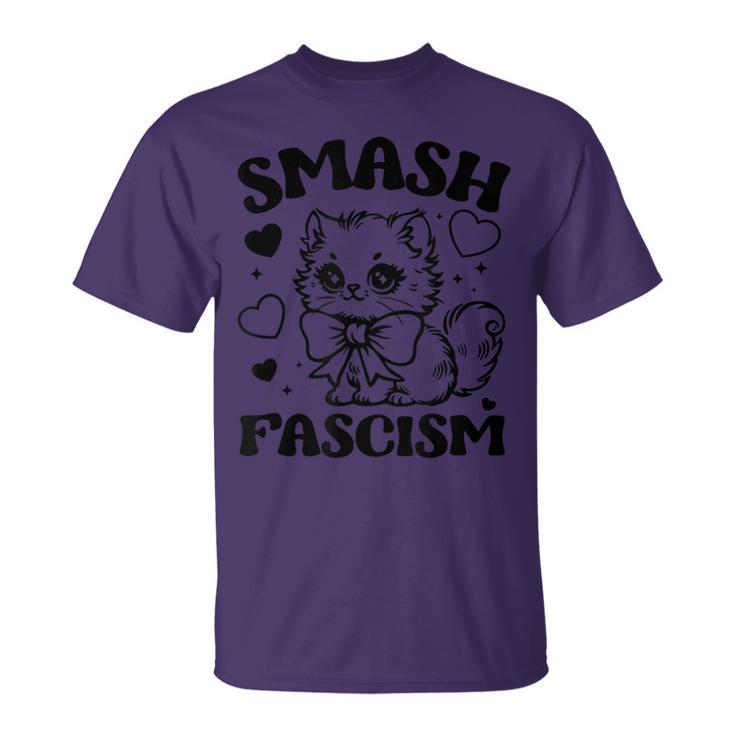 Smash Fascism Anti-Fascism Cat T-Shirt