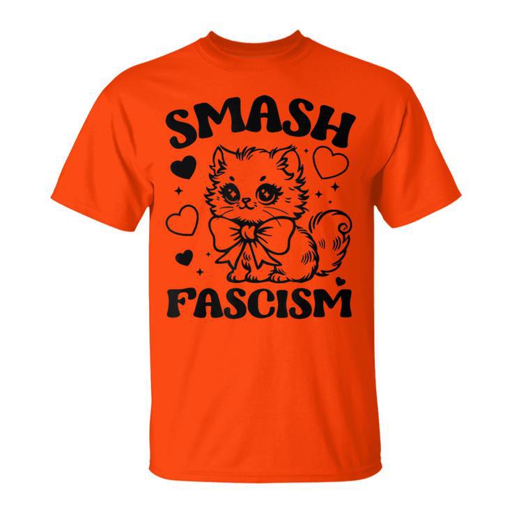 Smash Fascism Anti-Fascism Cat T-Shirt