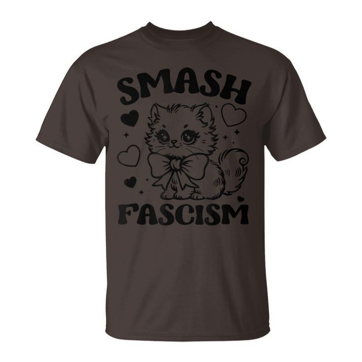 Smash Fascism Anti-Fascism Cat T-Shirt