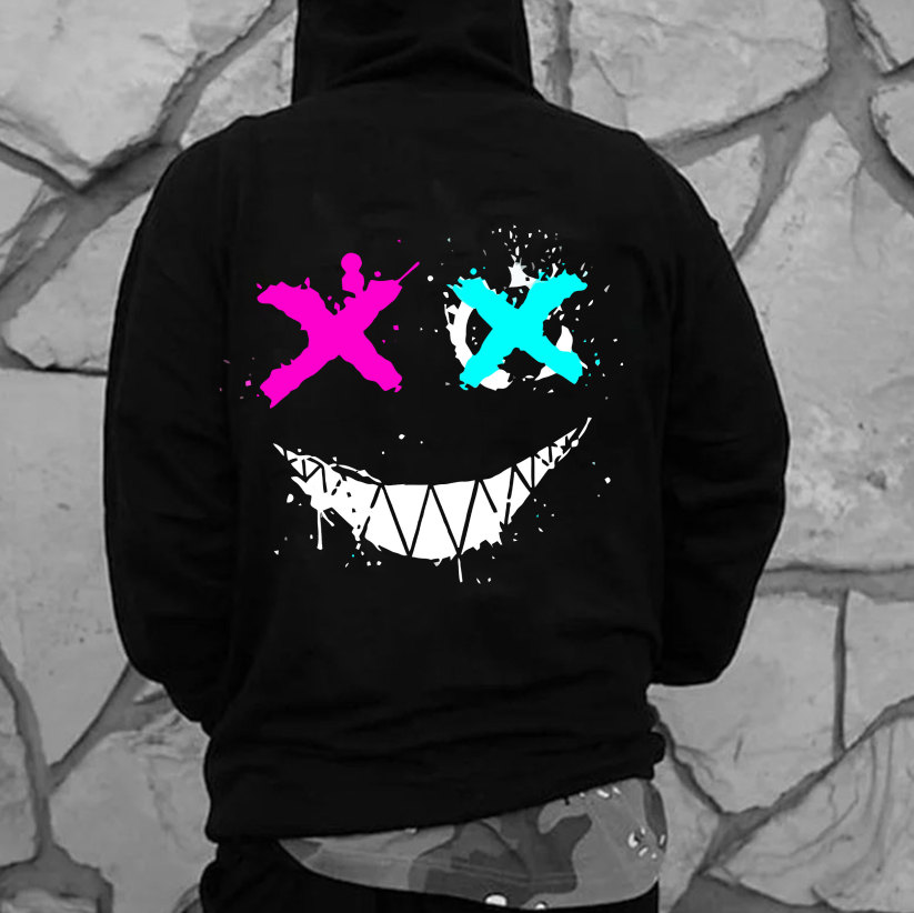 Evil Emoji Modern Style Black Print Hoodie