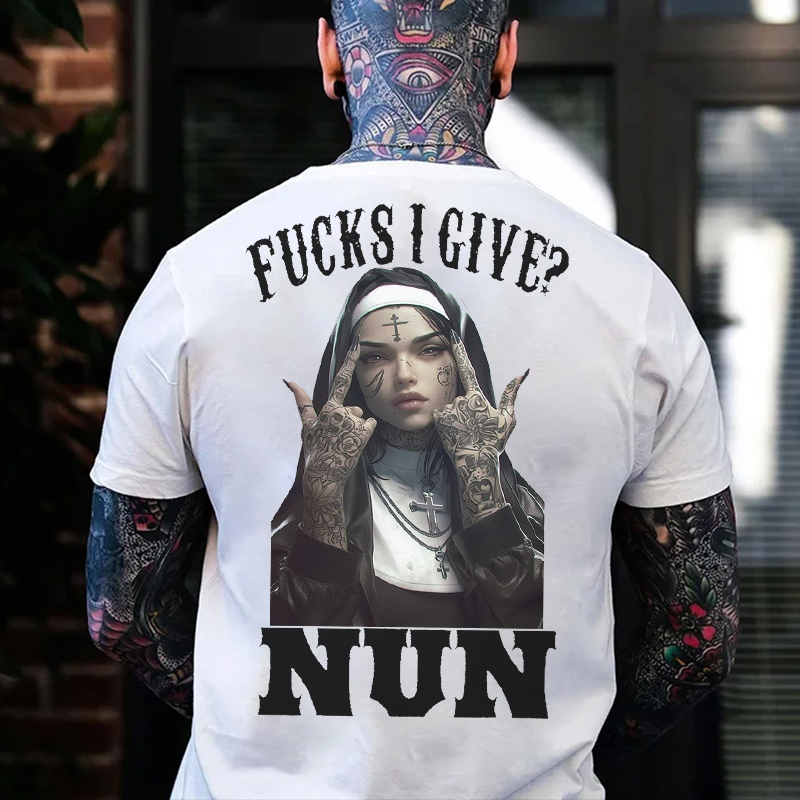 F*CKS I GIVE NUN Defiant Nun Print Men's T-Shirt