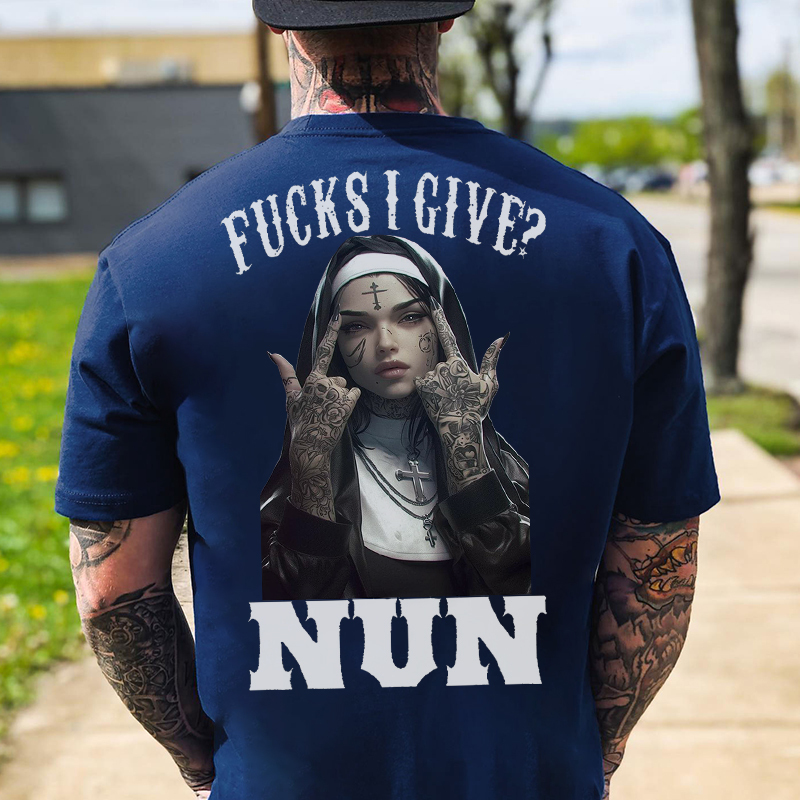 F*CKS I GIVE NUN Defiant Nun Print Men's T-Shirt