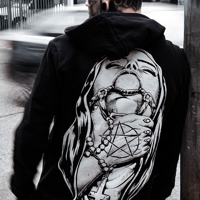 Chokehold Nun Bad Religion Dark Style Black Print Hoodie