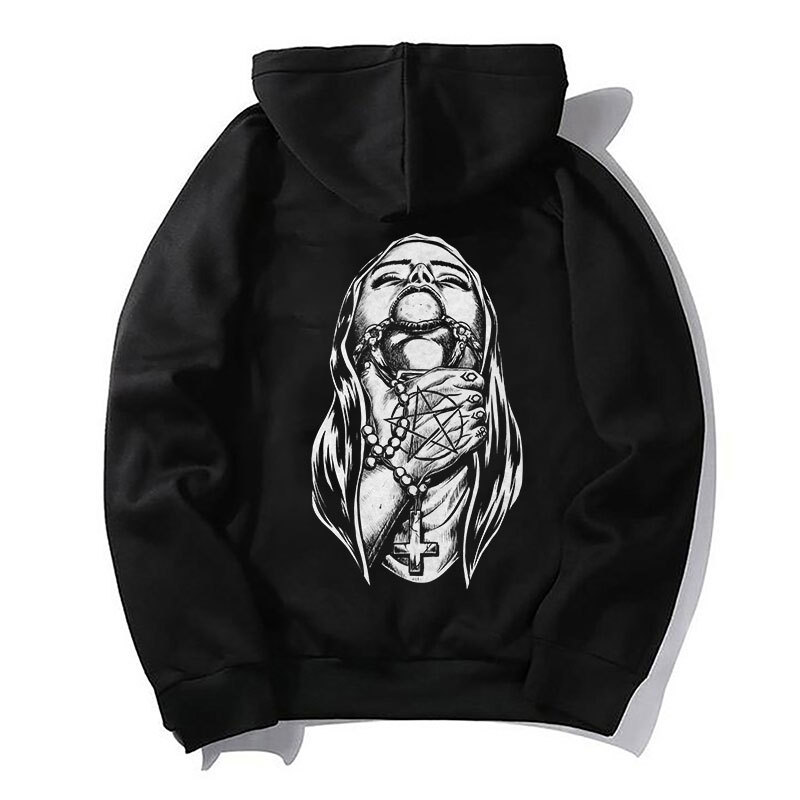 Chokehold Nun Bad Religion Dark Style Black Print Hoodie