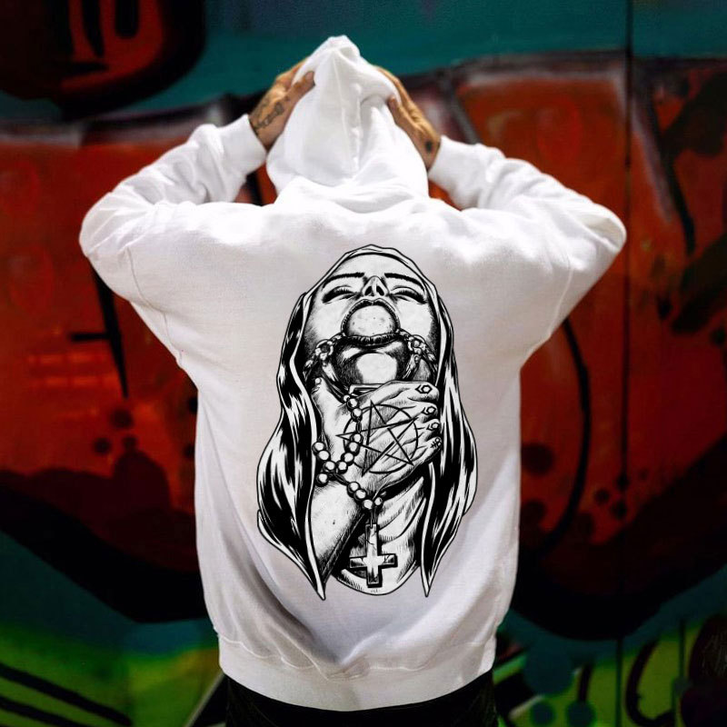 Chokehold Nun Bad Religion Dark Style Black Print Hoodie