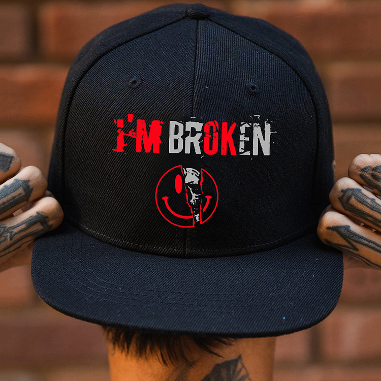 I'M BROKEN Black Fashion Cap