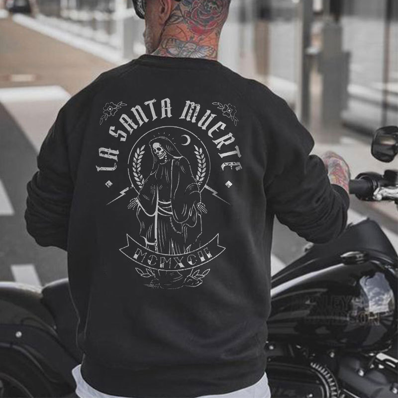IN SANTA MUCRTE Black Print Sweatshirt