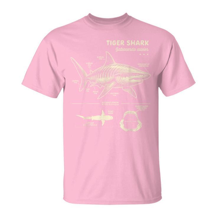 Tiger Shark Lover Ocean Exploring Tiger Shark Anatomy T-Shirt
