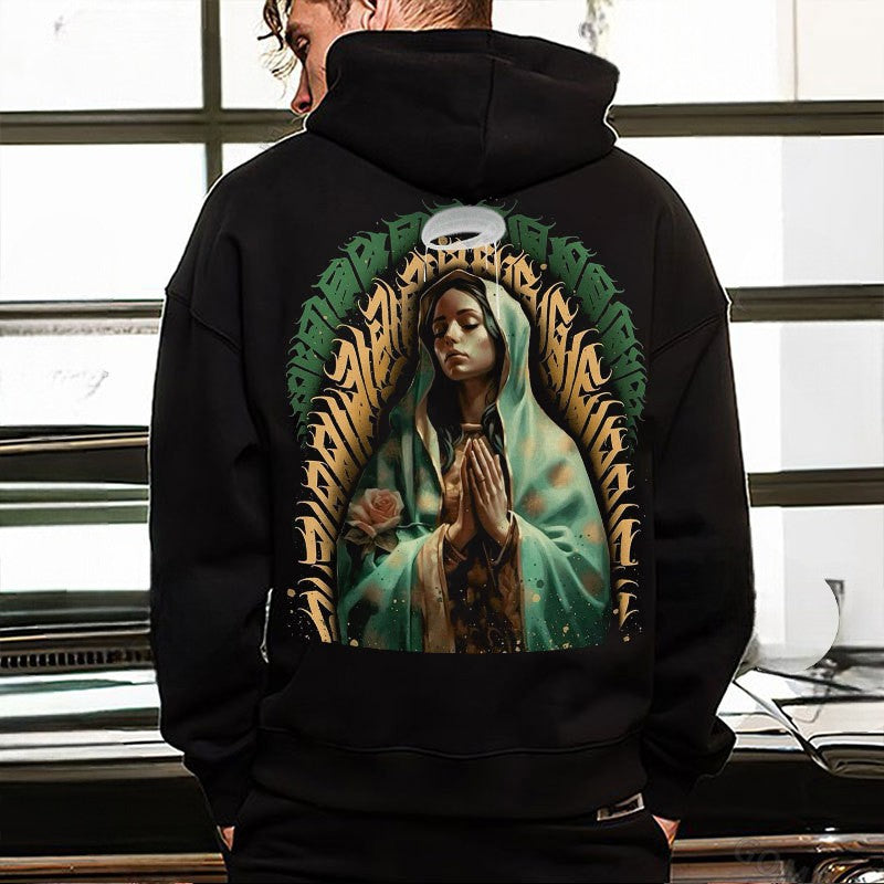 Holy Praying Nun Print Men's Hoodie