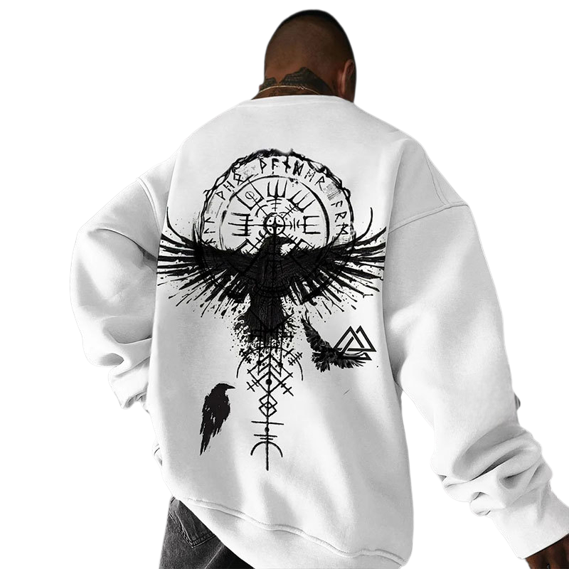 Runes Eagle Print Men's Sweatshirt