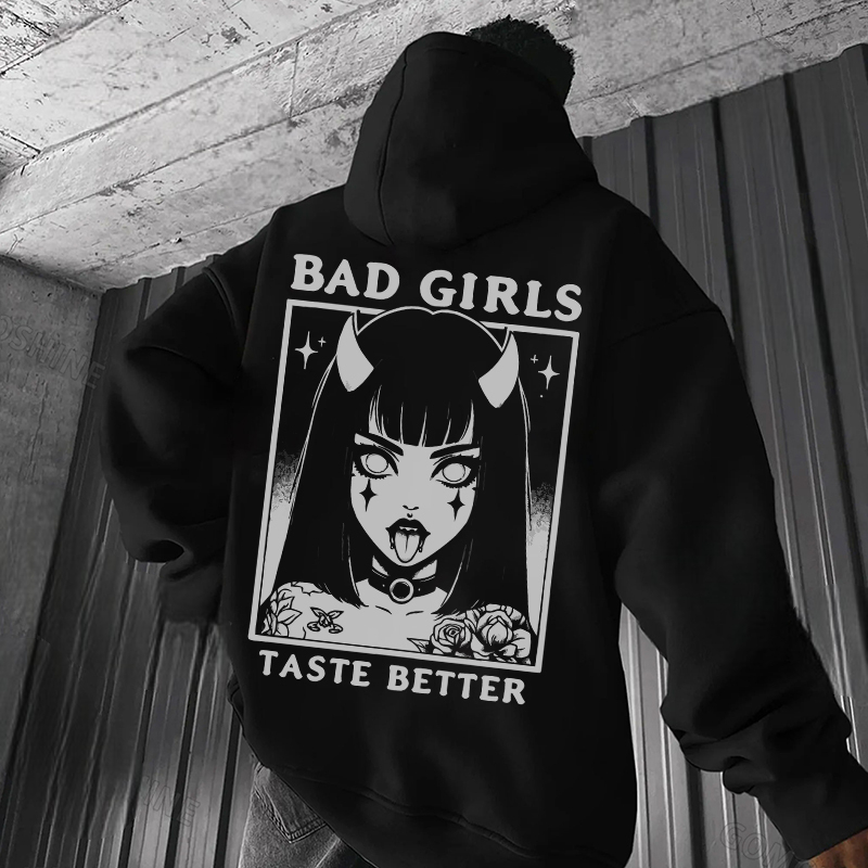 BAD GIRLS TASTE BETTER Devil Girl Print Men's Hoodie