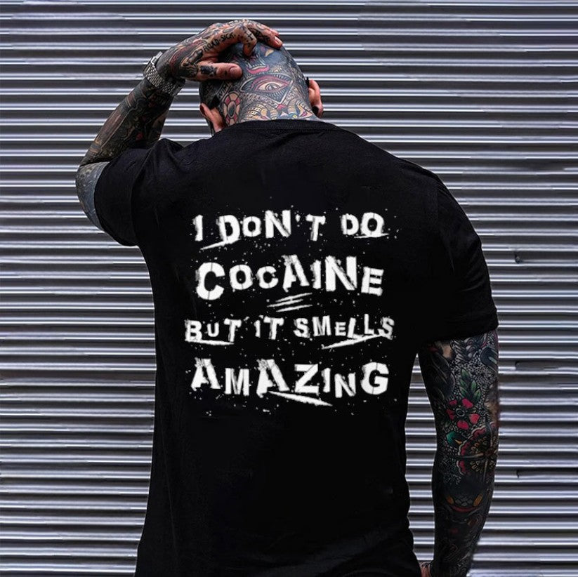 I DON'T DO COCAINE BUT IT SMELLS AMAZING Print Men's T-Shirt