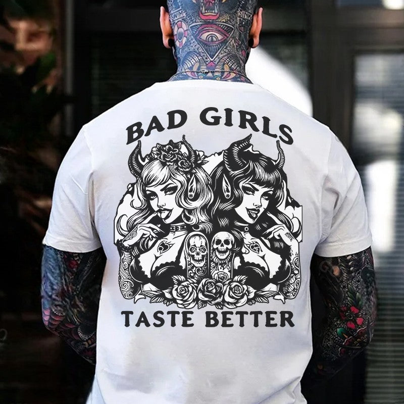BAD GIRLS TASTE BETTER Bad Devil Girl Print Men's T-Shirt
