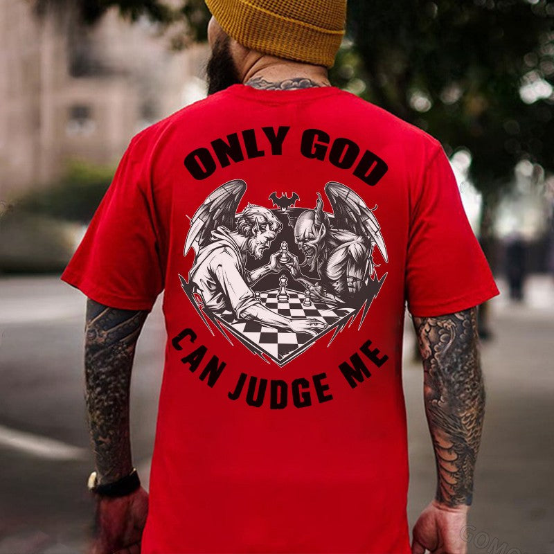 ONLY GOD CAN JUDGE ME God And Devil Print Men's T-shirt