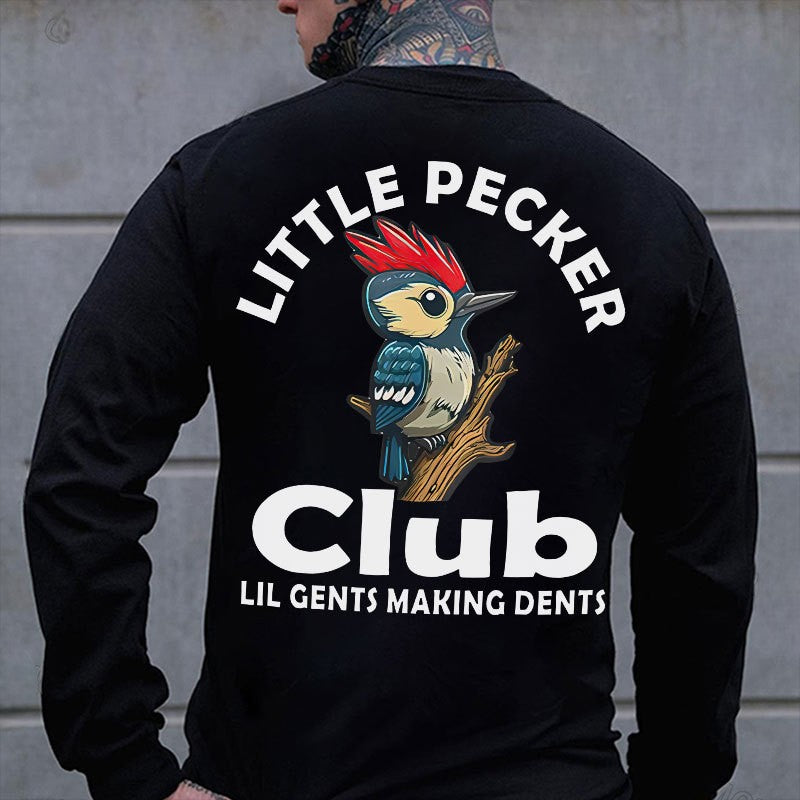 LITTLE PECKER CLUB Woodpecker Print Men's Sweatshirt