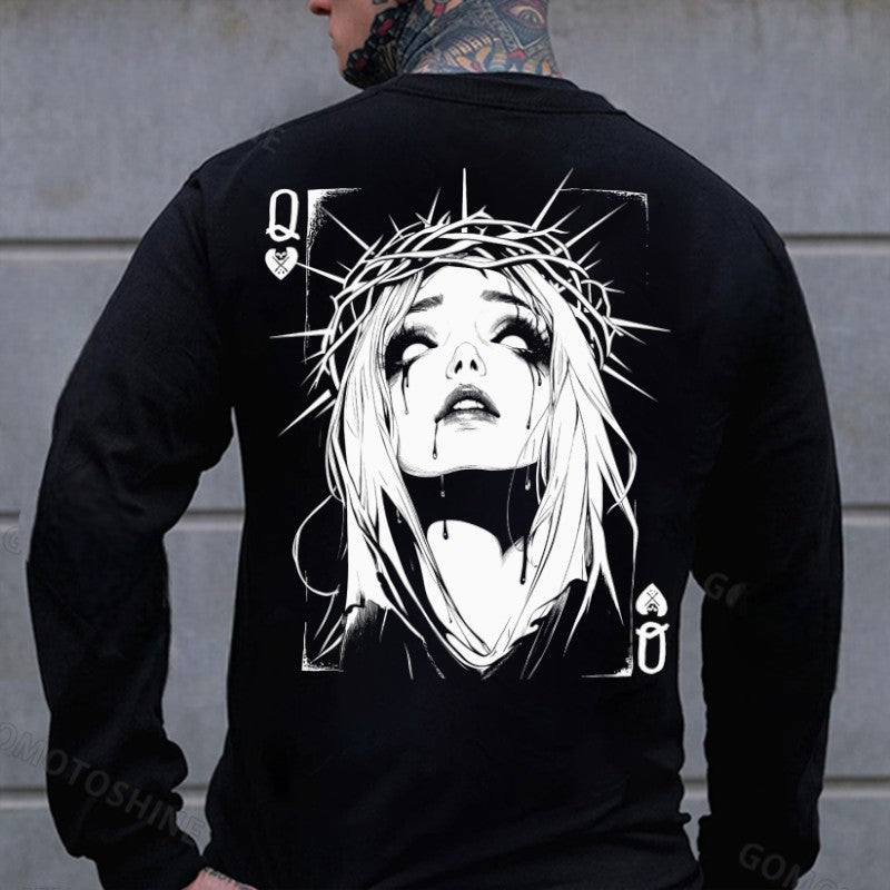 POKER Q Thorn Queen Print Men's Sweatshirt