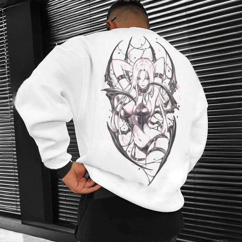 Spider Web Succubus Girl Print Men's Sweatshirt