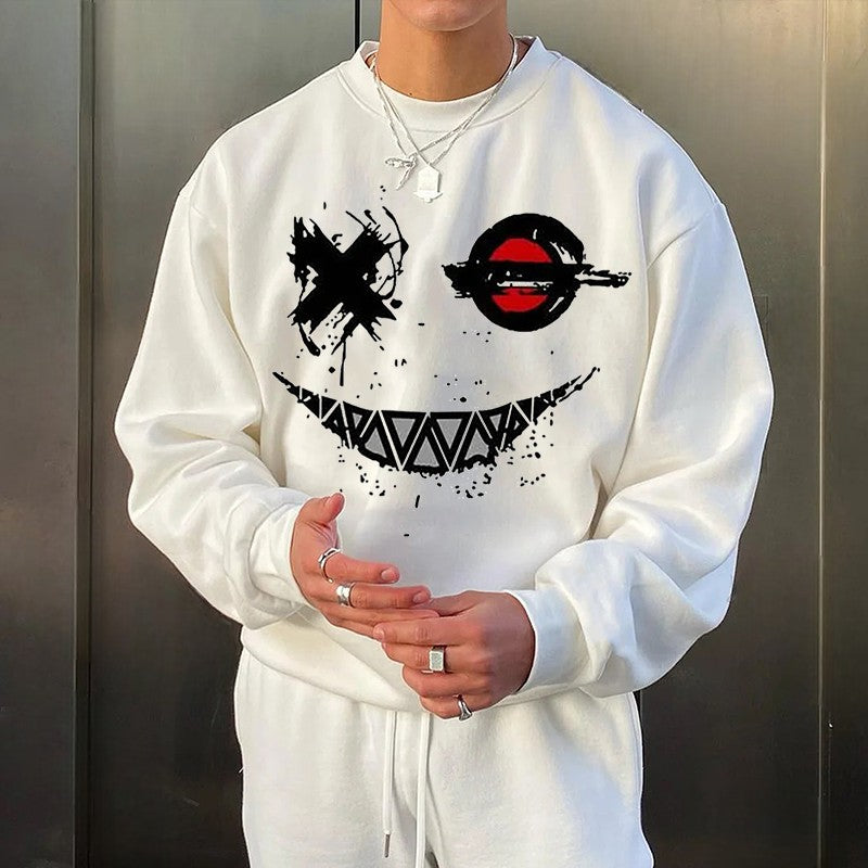 Evil Smile Emoji Print Men's Sweatshirt