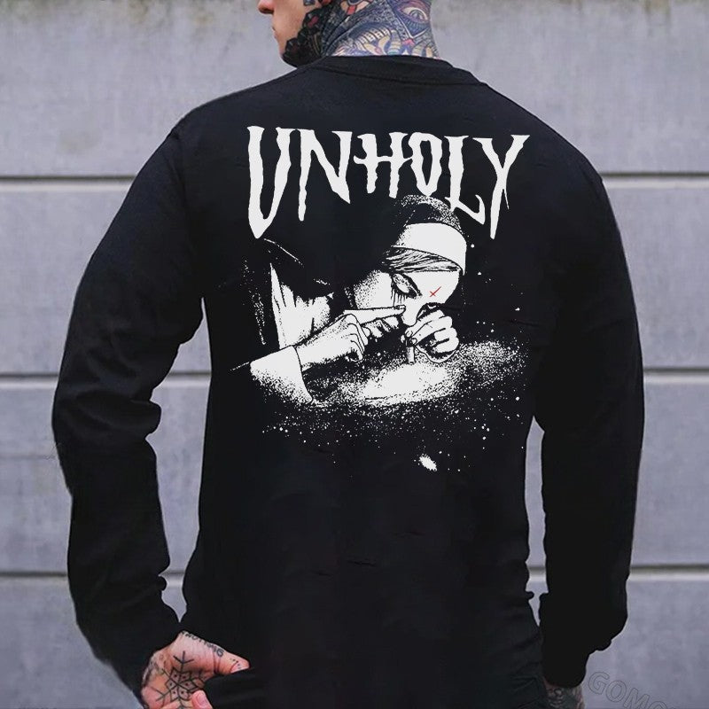 UNHOLY Smoking Nun Print Men's Sweatshirt