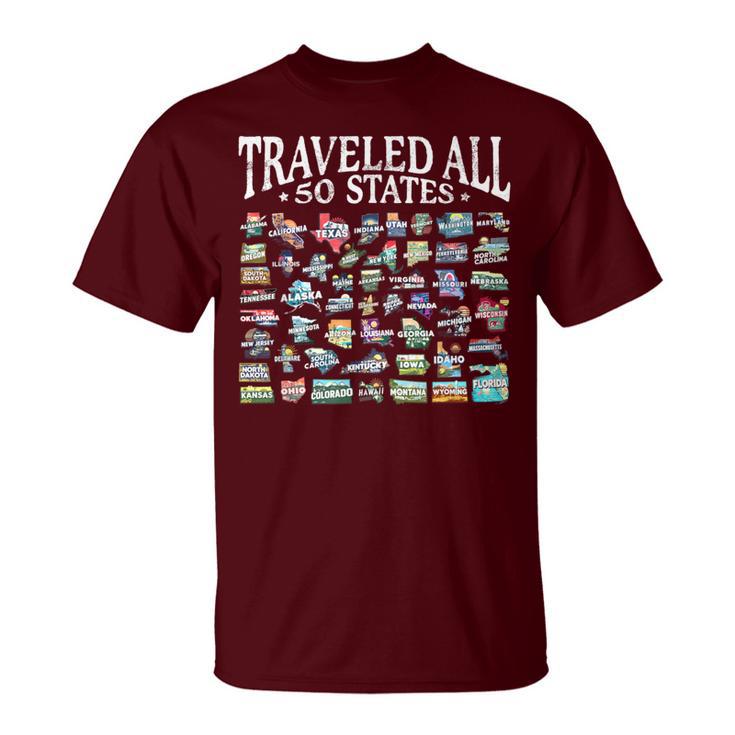 Traveled All 50 States Achievement Fifty Club T-Shirt