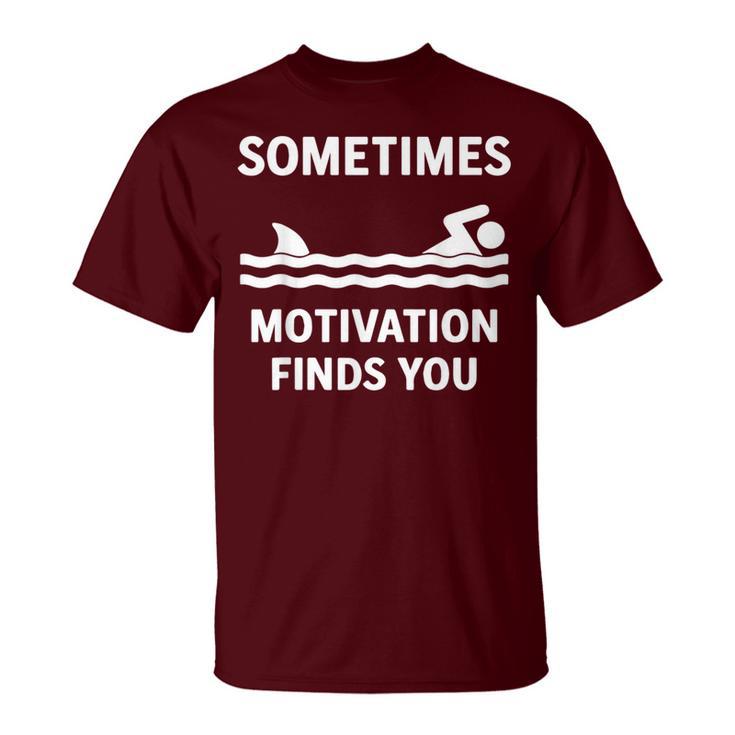 Vintage Sometimes Motivation Finds You Shark T-Shirt