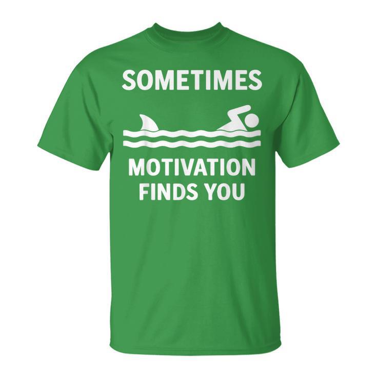 Vintage Sometimes Motivation Finds You Shark T-Shirt