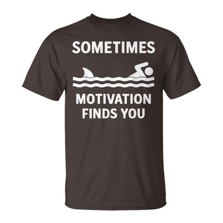 Vintage Sometimes Motivation Finds You Shark T-Shirt